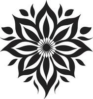 Elegant Vector Blossom Black Iconic Emblem Graceful Petal Design Simple Artistic Vector