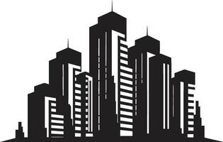 Skyline Symphony Multifloor Urban Building Vector Icon Cityscape Essence Multifloral Building Vector Logo Design