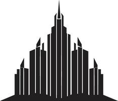 Skyline Multifloor Design Urban Building in Vector Logo Metropolitan Cityscape Sketch Multifloor Vector Logo Icon