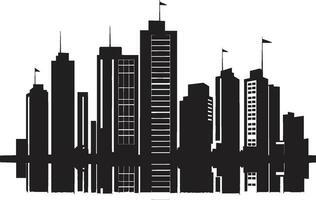 metrópoli líneas de torre multipiso paisaje urbano vector icono urbano tapiz alturas multipiso edificio en vector emblema