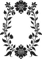 Mosaic Symmetry Geometric Floral Logo Vector Blooms in Tiles Black Icon Design