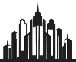 Skyline Multifloor Blueprint Urban Cityscape Vector Logo Metropolitan City Impression Multifloor Vector Logo Icon