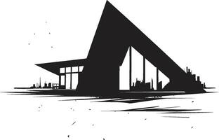 Dynamic Residence Impression Conceptual House Sketch Icon Artistic Urban Dwelling Modern House Sketch Vector Logo