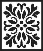 Floral Fusion Geometric Vector Emblem Abstract Petal Array Black Tile Design