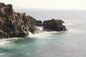 Lanzarote coast during a cloudy day photo