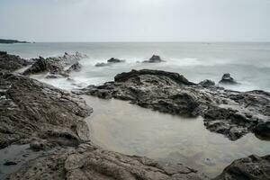 Lanzarote coast during a cloudy day photo