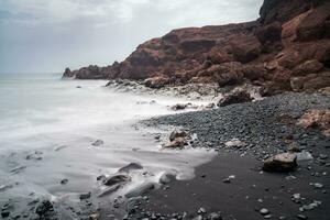 Lanzarote coast during a cloudy day photo