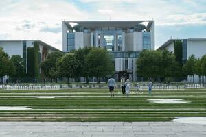 Berlin, Germany-august 9, 2022-View of the  Library of the German Bundestag during a cloudy day photo