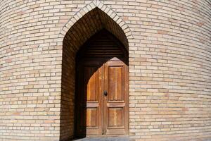 Tashkent, Uzbekistan-august 11, 2023-particular of the Tillya Sheikh Mosque  during a sunny day.The complex is a square that includes a set of religious buildings in Tashkent photo