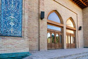 Tashkent, Uzbekistan-august 11, 2023-Khazrati Imam Mosque in the Hazrati Imam complex during a sunny day.The complex is a square that includes a set of religious buildings in Tashkent photo