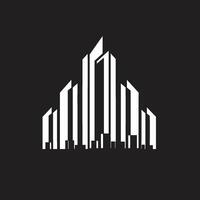 céntrico torre silueta multipiso paisaje urbano vector logo ciudad rascacielos impresión urbano multipiso vector logo