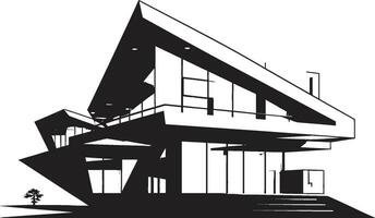 Contemporary Abode Mark Stylish House Design Vector Icon Sleek Dwelling Emblem Modern House Design in Vector