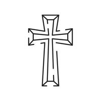 Christianity line icon. Vector religion related icons. Bible, church and cross or Jesus.