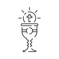 Christianity line icon. Vector religion related icons. Bible, church and cross or Jesus.