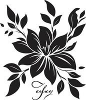 Noir Gardenia Impressions Hand Drawn Vector Logo Art Elegant Noir Bouquets Intricate Floral Iconic Designs