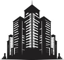 Metropolis Elevation Multifloor Cityscape Icon in Vector Logo Skyline Visionary Multifloor Urban Building Vector Design