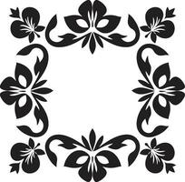 Floral Gridwork Black Vector Logo Design Elegance in Tiles Geometric Floral Icon