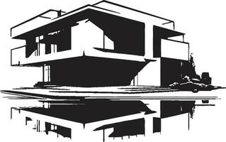 Contemporary Dwelling Essence Stylish Modern House Design Vector Icon Chic Habitat Mark Modern House Design Vector Logo
