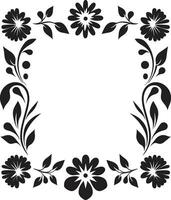 Geometric Petal Design Floral Vector Logo Tessellated Blooms Black Tile Floral Icon