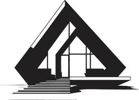 Futuristic Habitat Mark Architecture Design Vector Emblem Contemporary Abode Icon House Idea Design in Vector