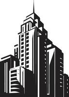 Urban Elevation Multifloor Cityscape Vector Icon Cityline Dreams Multifloor City Building Vector Emblem