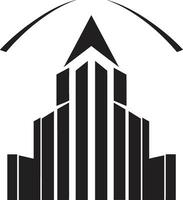 Metropolitan Heights Sketch Cityscape Building in Vector Icon Downtown Skyscraper Outline Multifloor Cityscape Vector Logo