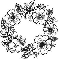 elegante Boda guirnalda artístico vector icono diseño agraciado floral bosquejo negro guirnalda emblema