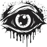 Chilling Zombie Vision Black Vector Design Menacing Unearthly Glare Creepy Black Icon