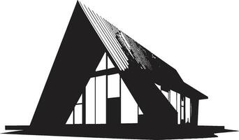 Modernity Etched Conceptual House Sketch Vector Icon Avant Garde Domicile Bold House Sketch Emblem in Vector Design