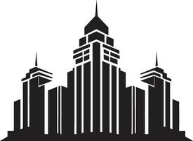 City Vista Silhouettes Multiflore Building in Vector Icon Urban Towerlines Multifloor Cityscape Vector Design