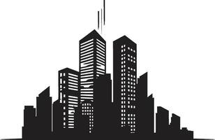 Metropolitan Heights Multifloor Cityscape Vector Icon Design Urban Skylinescape Multiflore Building in Vector Logo