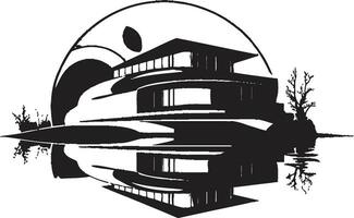 adelante pensando hogar emblema casa diseño vector icono modernista morada símbolo futurista casa vector emblema