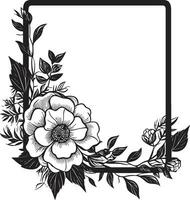 minimalista floral torbellino negro vector icono pulcro mano prestados floraciones minimalista diseño