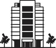 Metropolitan Elevation Multifloral Skyscraper Vector Logo Skyline Symphony Multifloor Urban Building in Vector Icon