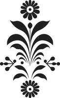 geométrico floral elegancia loseta icono diseño floral losas en negro vector logo