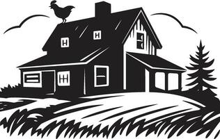 Agrarian Abode Impression Farmhouse Vector Icon Countryside Dwelling Symbol Farmers Farmhouse Emblem