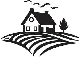 Countryside Dwelling Mark Farmers Farmhouse Vector Emblem Farmers Haven Icon Farmhouse Design Vector Logo