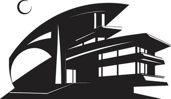 Modernistic Abode Symbol Futuristic House Vector Emblem Techno Dwelling Mark House Design in Vector Logo