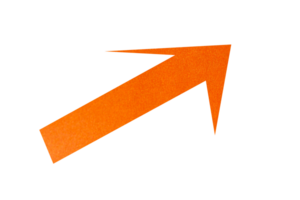 naranja papel flecha firmar en transparente antecedentes png