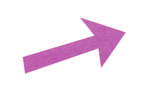 Pink paper arrow sign on transparent background png