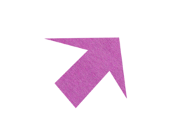 Pink paper arrow sign on transparent background png