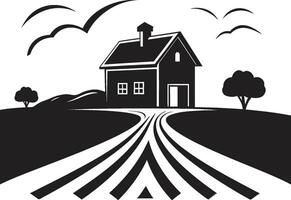 Farmers Haven Mark Farmhouse Vector Logo Agrarian Retreat Design Farmers House Vector Icon