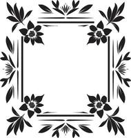 Floral Symmetry Unveiled Black Vector Icon Tessellated Beauty Geometric Floral Design