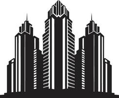 City Vista Silhouettes Multiflore Building in Vector Icon Urban Towerlines Multifloor Cityscape Vector Design