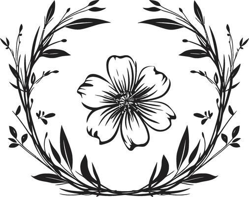 Graphite Bloom Ensemble Hand Drawn Florals Noir Petal Reverie Noir Logo Sketches