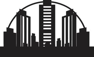 Metropolitan Multifloor Impression Cityscape Vector Logo Icon Skyscraper Cityline Blueprint Multifloor Vector Logo Design