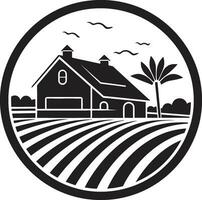 Agrarian Homestead Emblem Farmhouse Design Vector Icon Rustic Farm Abode Mark Farmers House Vector Logo