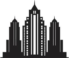 Cityline Symphony Multifloor City Building Vector Icon Metropolitan Dreams Multifloor Cityscape Vector Emblem