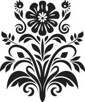 Customary Bloom Decorative Ethnic Floral Vector Tribal Craftsmanship Ethnic Floral Logo Icon