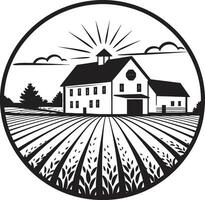 Agrarian Retreat Symbol Farmhouse Design Vector Icon Harvest Homestead Design Farmers House Vector Logo